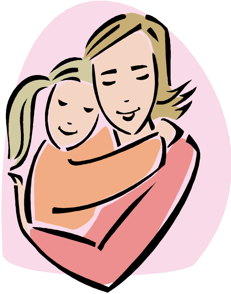 Clipart mom and daughter