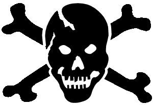 Jolly Roger Pirate Graphic, Skull and Crossed Bones Clip Art