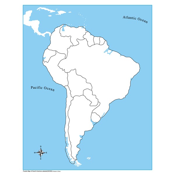 Unlabeled South America Control Map | KidAdvance.com