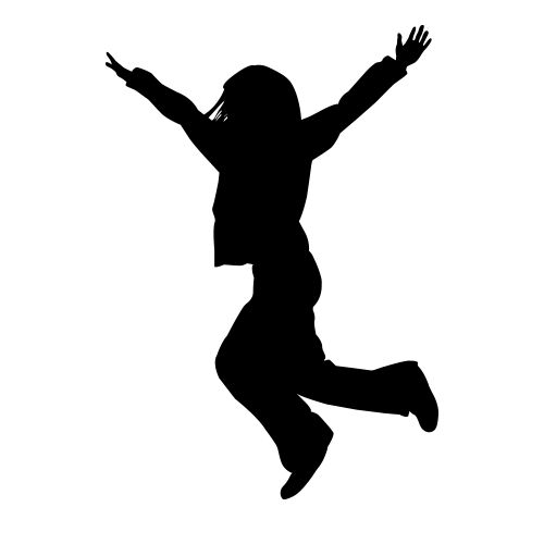 Life-size GIRL JUMPING SILHOUETTE DECAL (Children's Decor) Girl ...