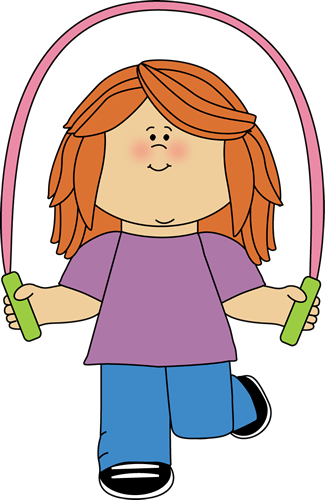 Kids jump rope clipart