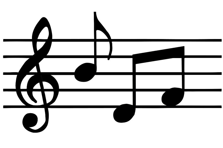 Musical notes clipart black and white