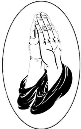 Praying Hands Oval Decal - Etched Designs Etched Glass Decals