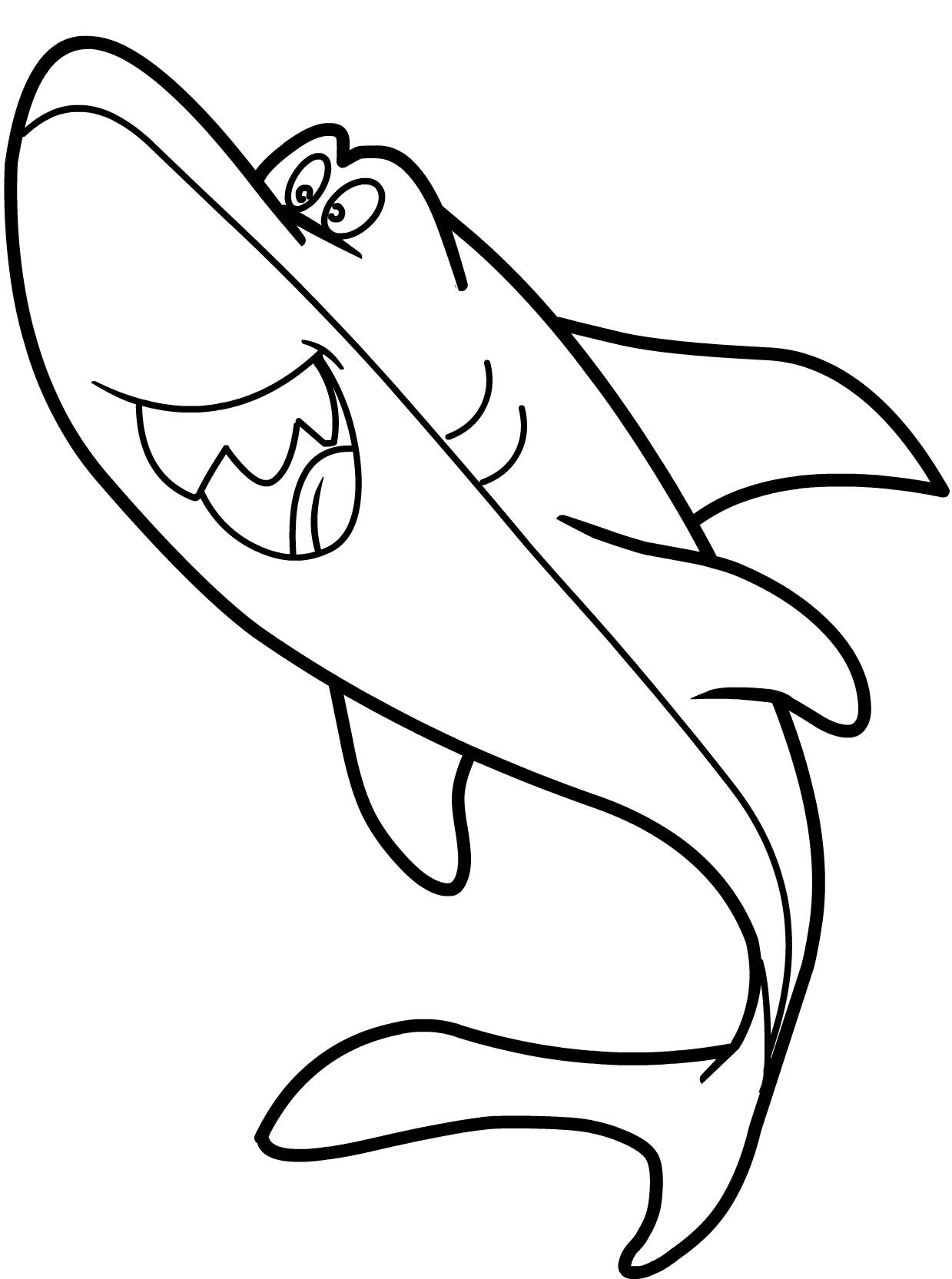 Draw a Cartoon Shark - Coloring In Your Shark