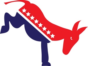 Political Clipart Image - Political Mascot Democrat Donkey