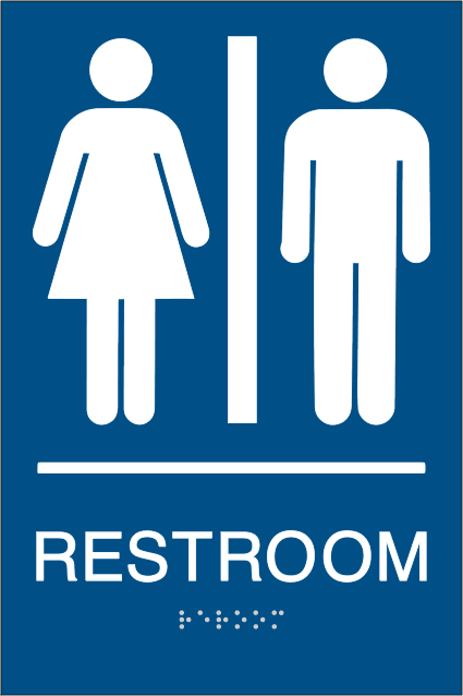 Unisex ADA Restroom Signs with Braille, Unisex Braille Bathroom Signs
