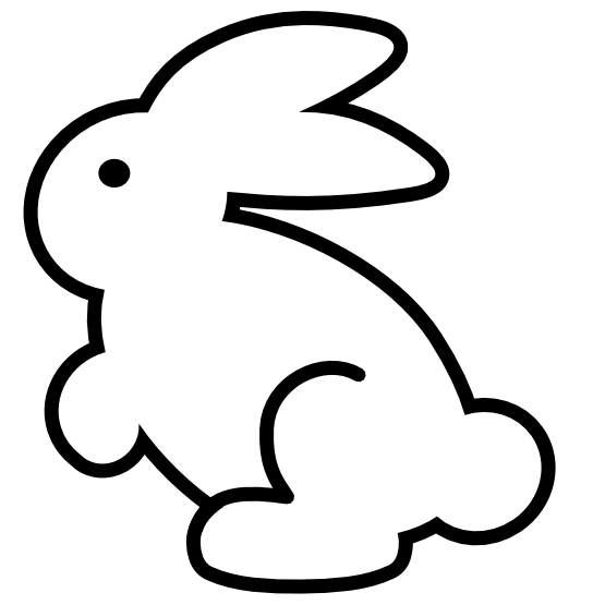 Clip Art: bunny icon black white line art SVG
