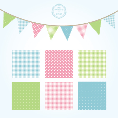 Free Shabby Chic Vector Bunting and Patterns