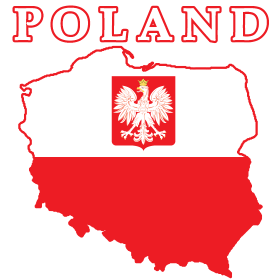 Poland Flag Map With Eagle // Design Shirtigator.
