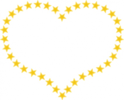 Heart Shaped Border With Yellow Stars clip art - Download free ...