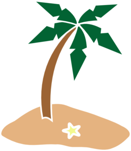 Palm Tree On Island clip art - vector clip art online, royalty ...