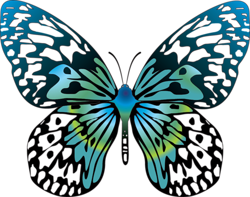 Cartoon Blue Transparent Butterfly Clipart