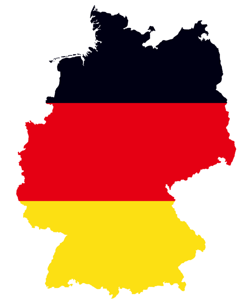 German flag on Detailed Germany Map by Jestemturk