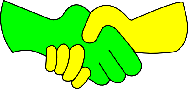 Green And Yellow Handshake clip art - vector clip art online ...