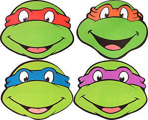 Teenage Mutant Ninja Turtles Multipack 4 Party Face Masks Licensed ...