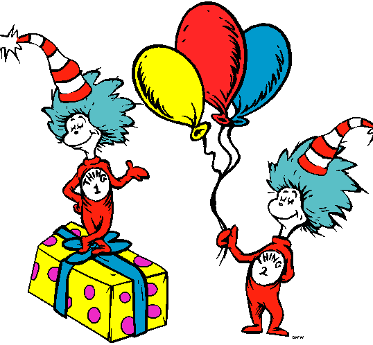 Thing 1 and Thing 2 birthday clipart | Cat in the Hat Party Ideas | P…