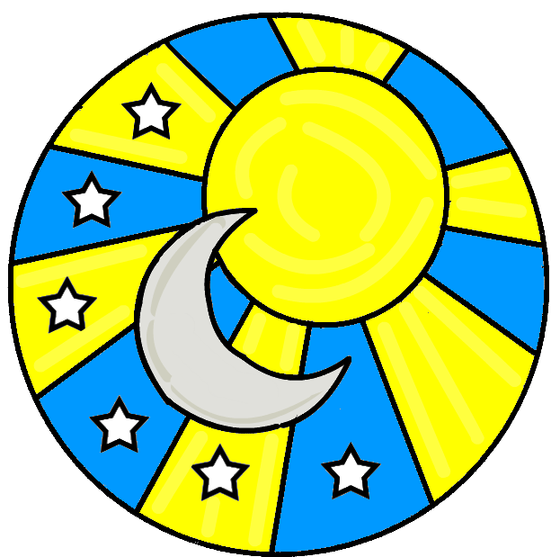 Moon and the sun clipart