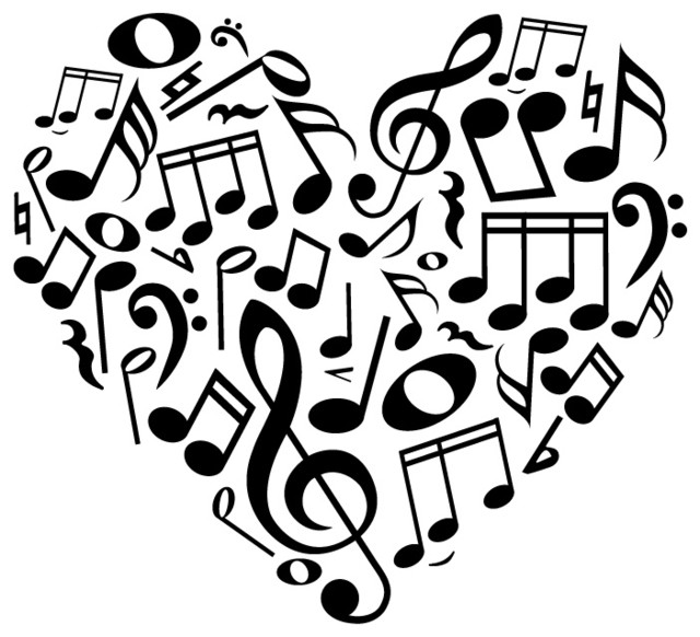 Music Notes Heart Wall Decal modern decals