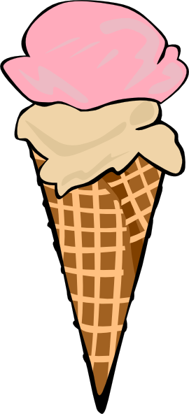 Ice Cream Cone (2 Scoop) Clip Art - vector clip art ...