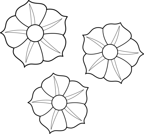 clipart flower coloring page - photo #38