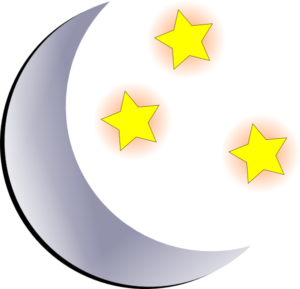 Moon And Stars Clipart Black And White - Free ...