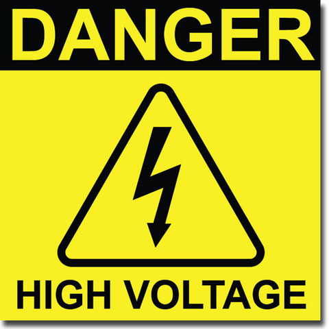S1068 DANGER HIGH VOLTAGE SIGN | 8"x8" ready-made and custom signs ...