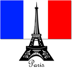 France Clipart Image - The Eiffel Tower in Paris France over the ...