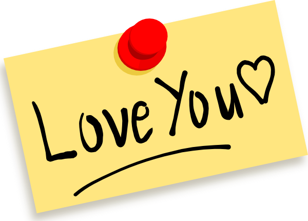 Thumbtack Note Love You Clip Art - vector clip art ...