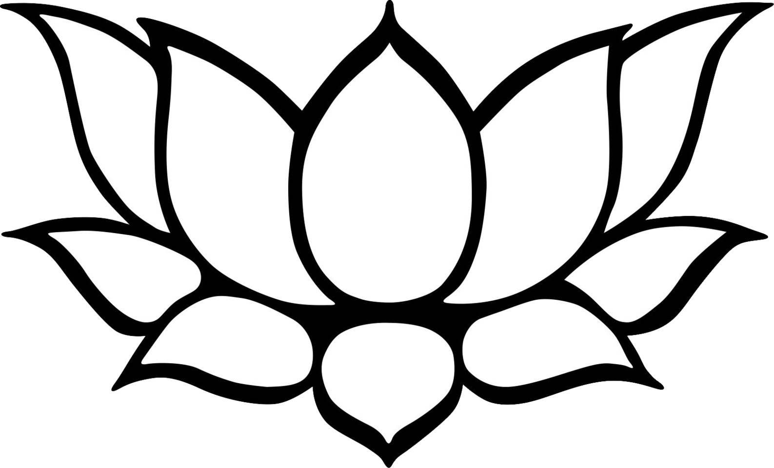 Lotus Flower Line Drawing Clipart - Free to use Clip Art Resource