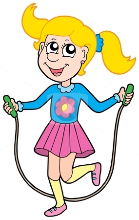 Woman jump rope clipart