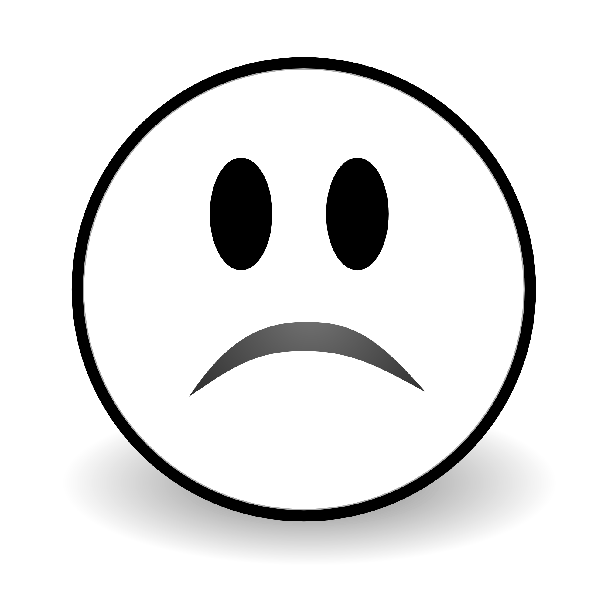 Bladk And White Sad Smiley Face Symbol | Free Download Clip Art ...