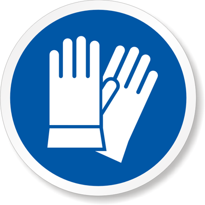 ISO M009 - Wear Safety Gloves Symbol Label, SKU: LB-0316
