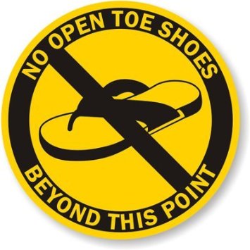 Amazon.com : No Open Toe Shoes Beyond This Point With Graphic ...