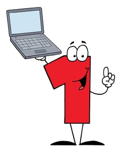 Numbers Clipart Image - A cartoon number holding up a finger and a ...