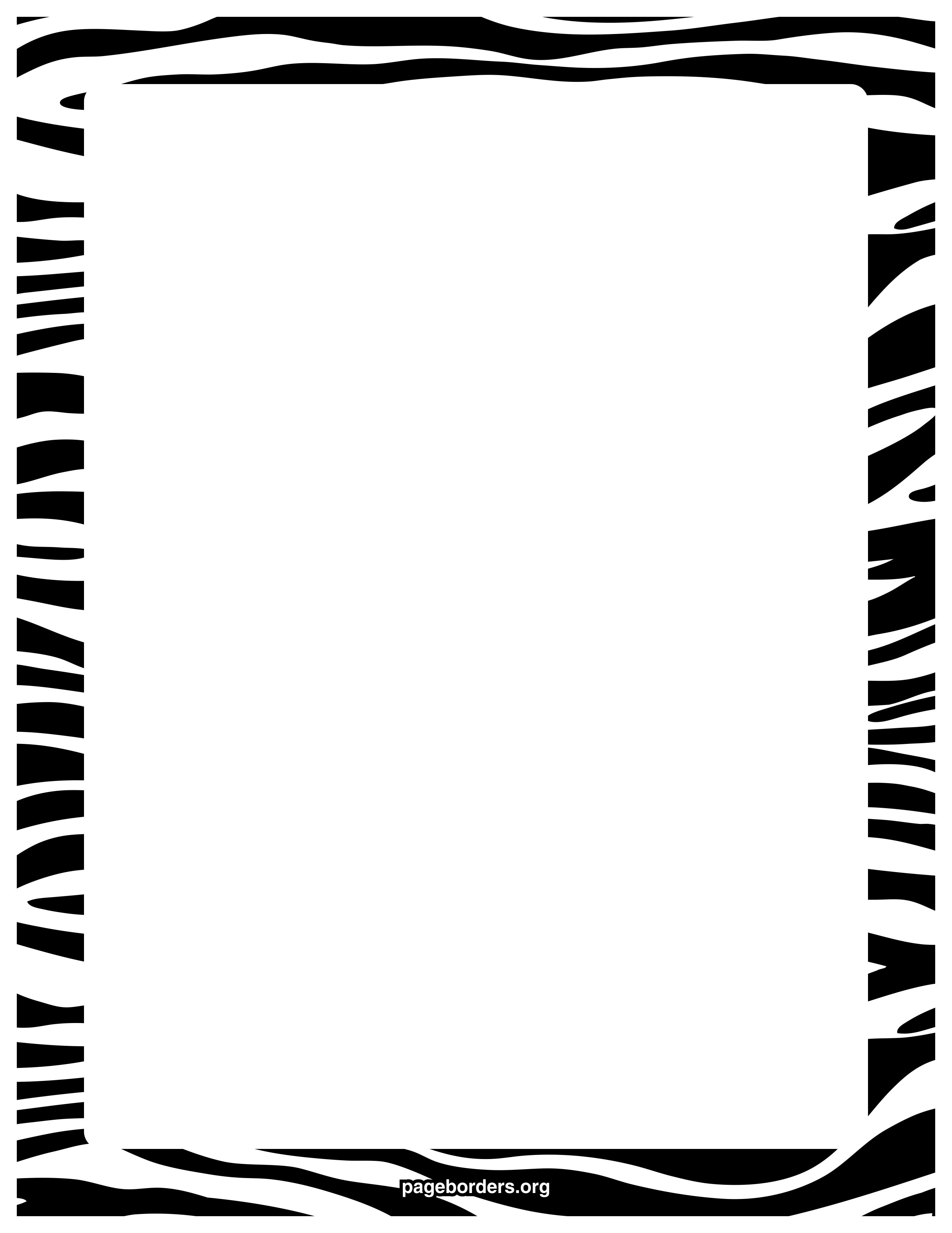 Zebra Page Borders Clipart