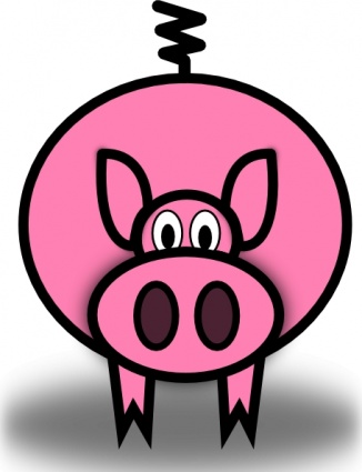 Pink Pig clip art vector, free vector graphics