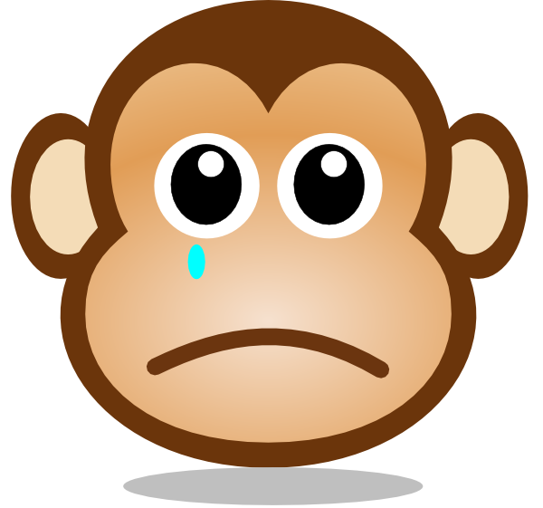 Sad Monkey Face clip art - vector clip art online, royalty free ...