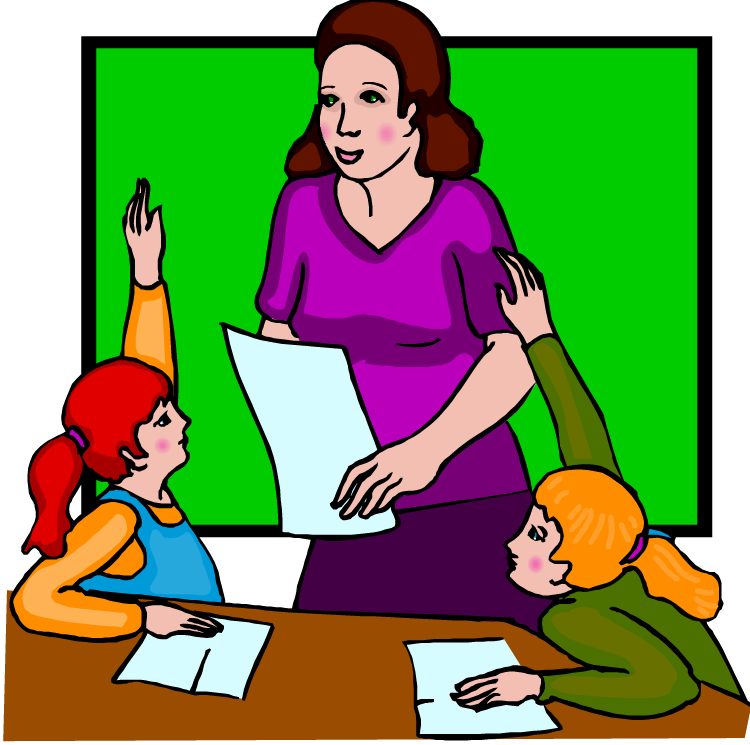 Student with teacher clipart
