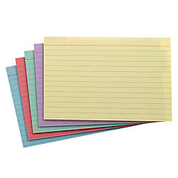 Office Depot Brand Index Cards Ruled 4 x 6 Assorted Colors Pack Of ...