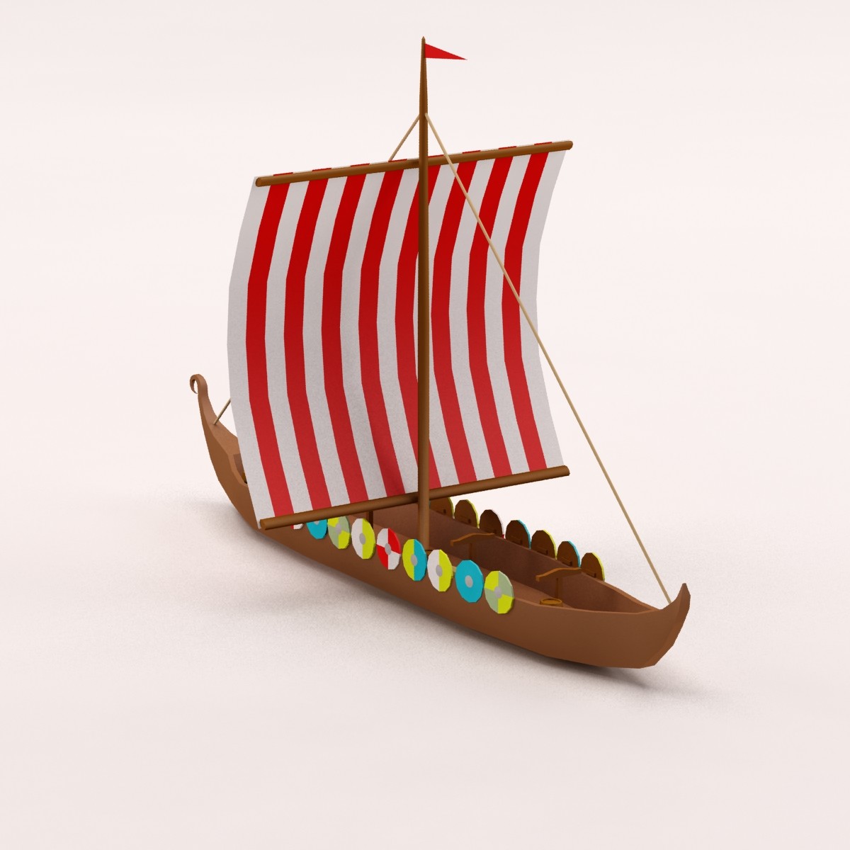 Paulsen Design - Cartoon low poly viking ship