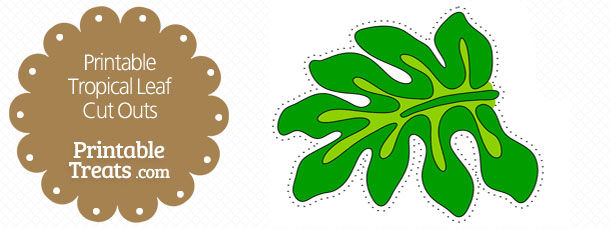 Printable Dark Green Tropical Leaf Cut Outs — Printable Treats.com