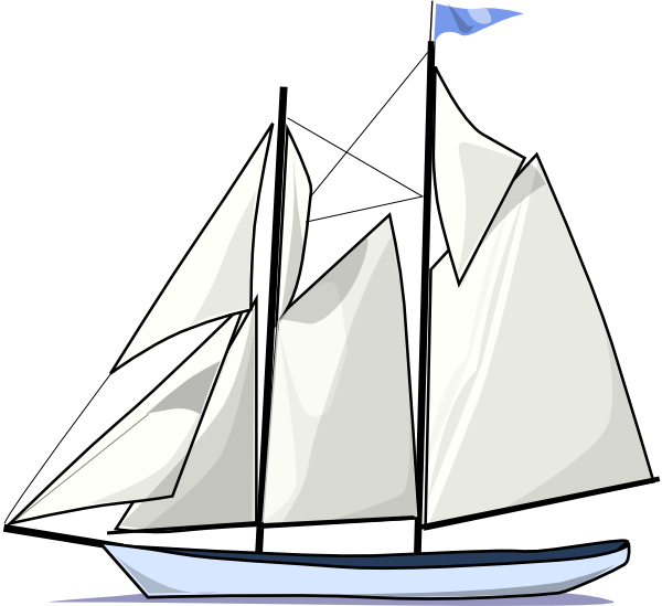 Boat Sail Sideways clip art Free Vector