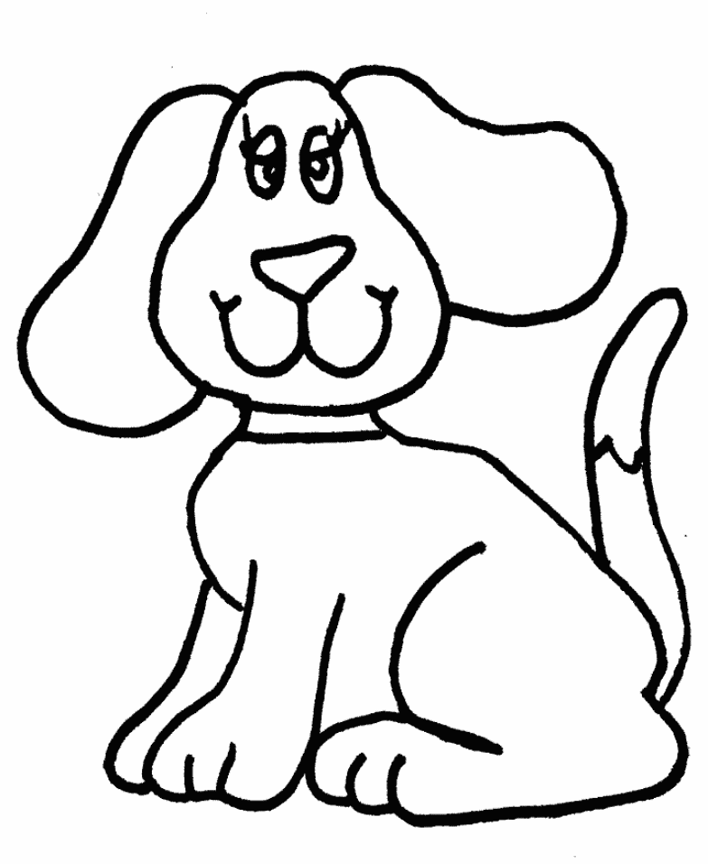 simple dog cat coloring pages - photo #15