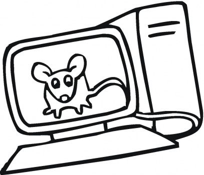 Computer And Mouse coloring page | Super Coloring