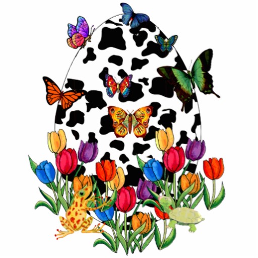 Cow Skin Easter Egg Cut Outs from Zazzle.