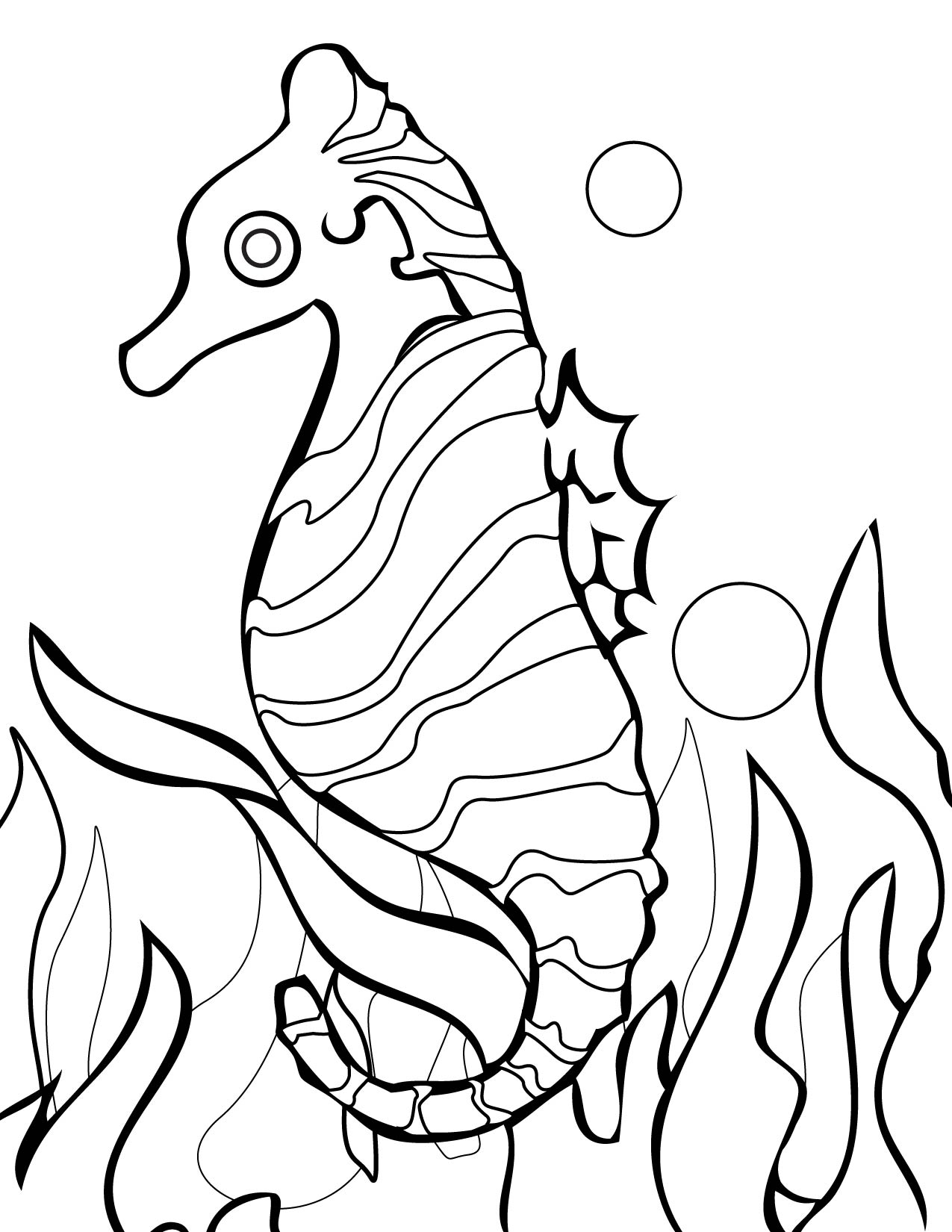 Dwarf Seahorse Coloring Page - Handipoints