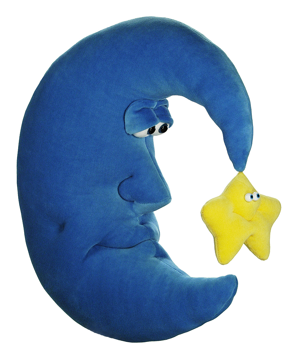 Blue & Yellow Crescent Moon Plush Toy Daily deals for moms