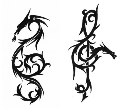 Badass Dragon Treble Clef Tribal Treble Clef Tattoo Music Tattoo Designs Music Tattoos