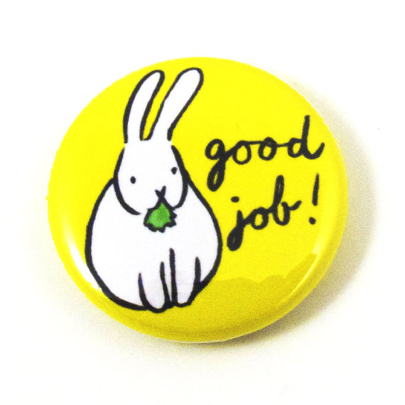Good Job Bunny Button