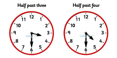Analogue Clocks - Half Past - Time resource, Time vocaulary, clock ...